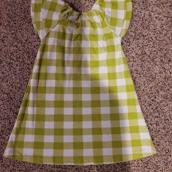 Plaid dress lime green and white size 5 runs small - Picture 3 of 3
